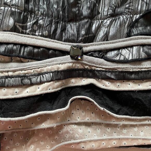 TARAVAO Boho Lagenlook Sleeveless Dress Black Silver 1X - Picture 3 of 8